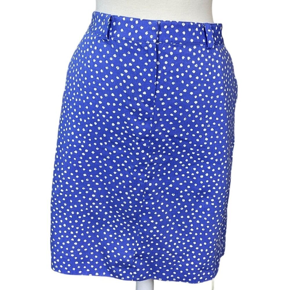 Brooks Brothers 346 Blue & White Polka Dot Pencil Skirt Knee-Length Sz 10 NWOT